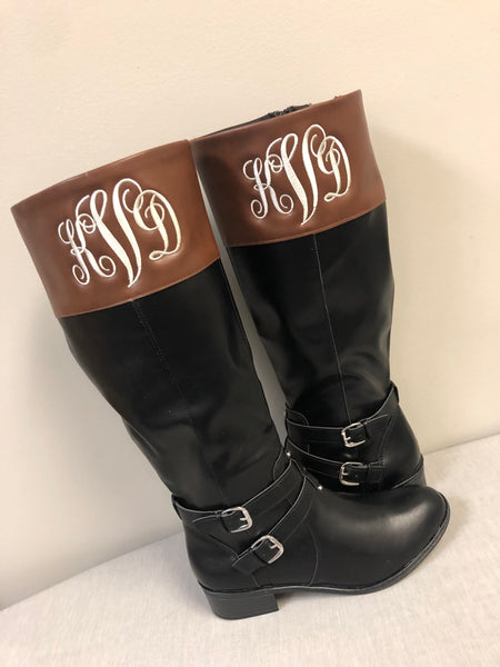 Monogrammed Women’s Boots Two-Tone