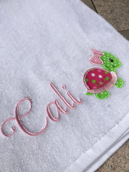 Turtle Appliqué Personalized Beach Towel Bath Towel