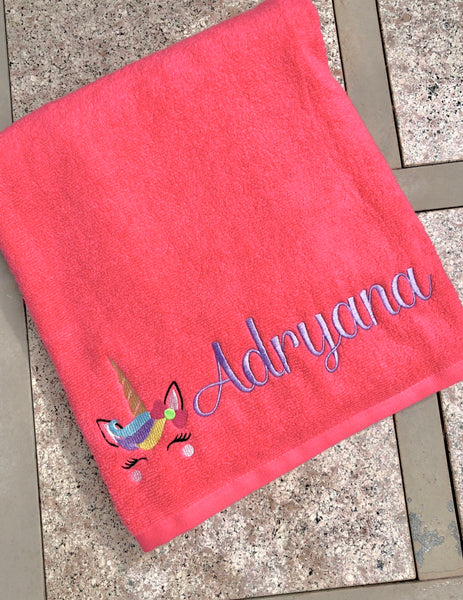 Unicorn Personalized Beach Towel Bath Towel