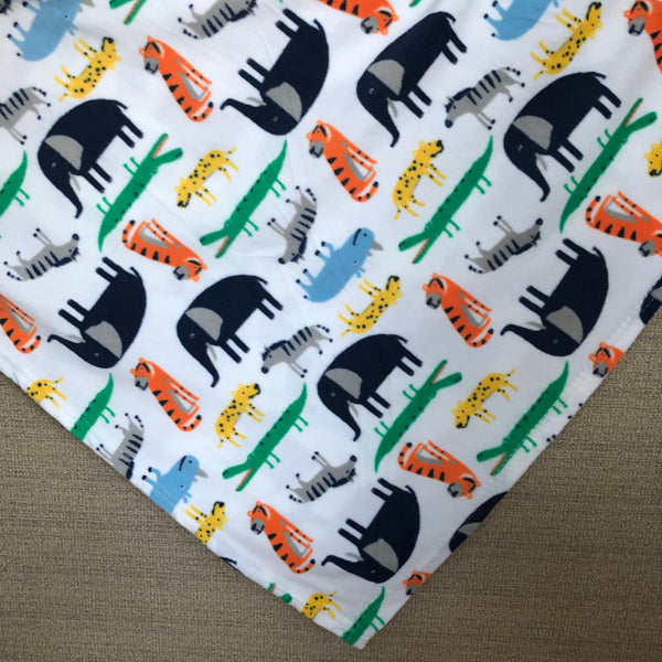 Personalized Safari Animals Print Fleece Throw Blanket