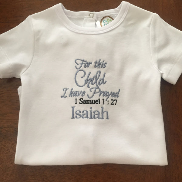 For This Child I Have Prayed Bodysuit