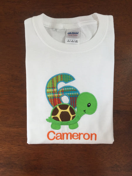 Personalized Turtle Birthday Shirt