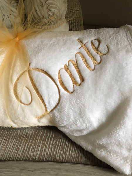 Monogrammed Throw Blanket Personalized with Name