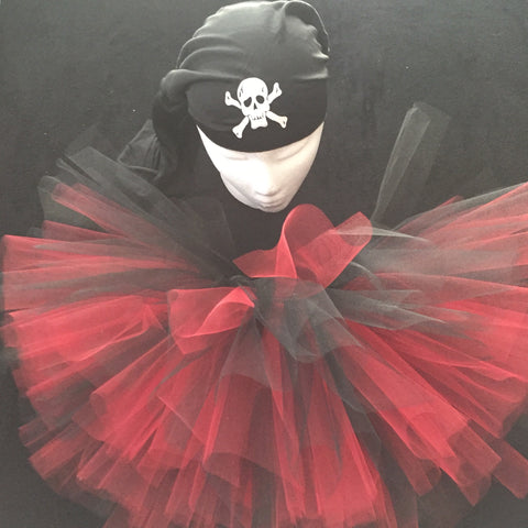 Pirate  Black Skull Cap Tutu Costume