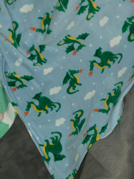 Personalized Dragon Print Fleece Throw Blanket