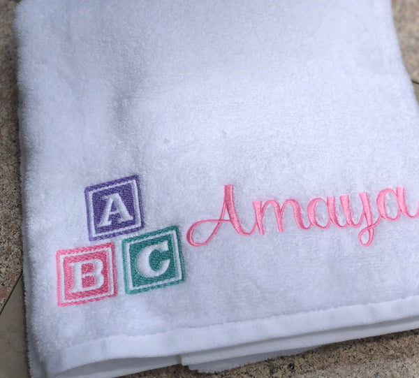 ABC Blocks Personalized Beach Towel Bath Towel
