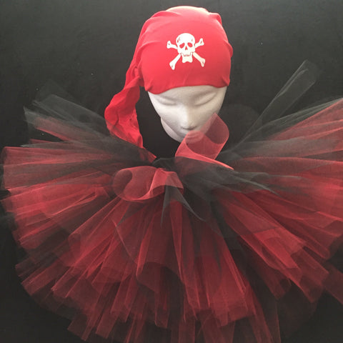 Pirate Red Skull Cap Tutu Costume