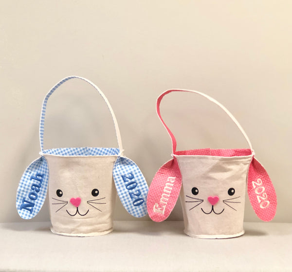 Personalized Canvas Easter Bunny Basket
