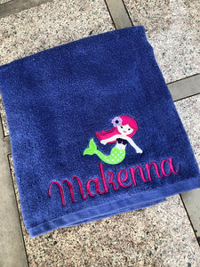 Mermaid Personalized Beach Towel Bath Towel