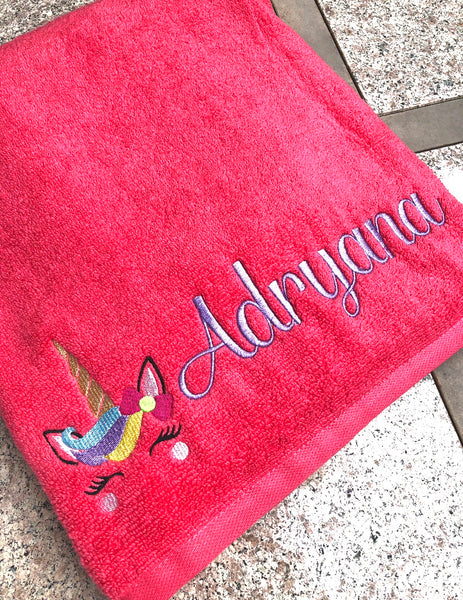 Unicorn Personalized Beach Towel Bath Towel