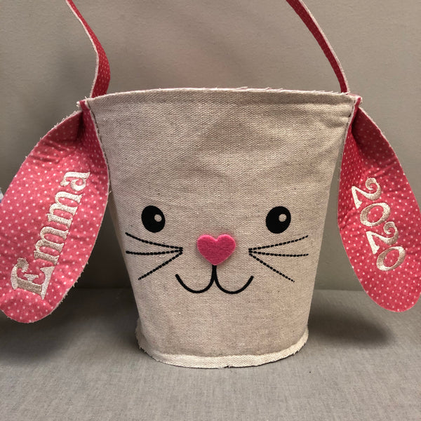 Personalized Canvas Easter Bunny Basket